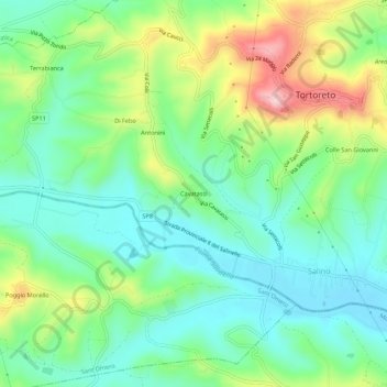 Carte topographique Cavatassi, altitude, relief