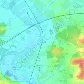 Carte topographique Montreuil, altitude, relief