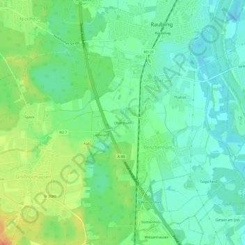 Carte topographique Obermühl, altitude, relief