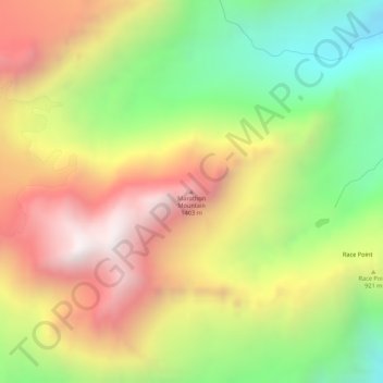 Carte topographique Marathon Mountain, altitude, relief