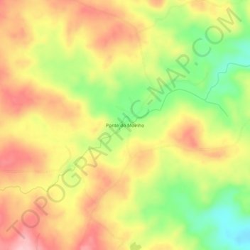 Carte topographique Ponte do Moinho, altitude, relief