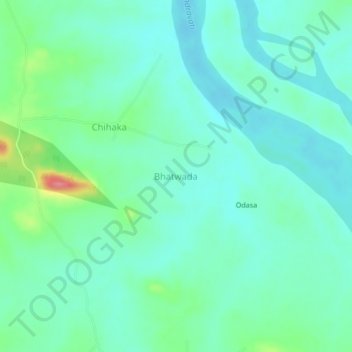 Carte topographique Bhatwada, altitude, relief