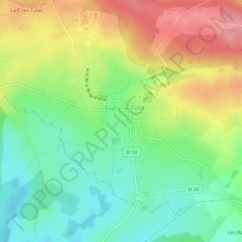 Carte topographique Petite Rue, altitude, relief