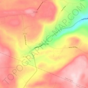 Carte topographique Van Hornesville, altitude, relief