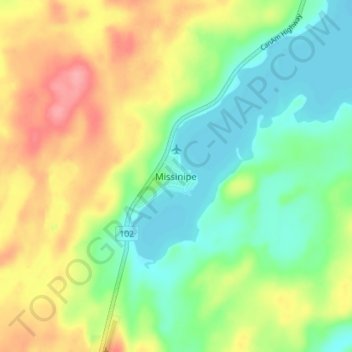 Carte topographique Missinipe, altitude, relief