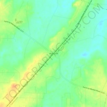 Carte topographique Muldoon, altitude, relief