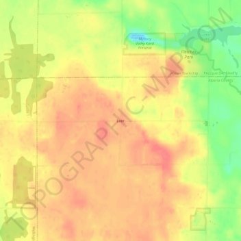 Carte topographique Leer, altitude, relief