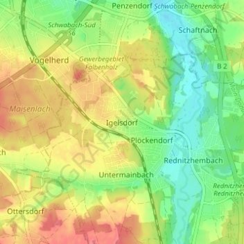 Carte topographique Igelsdorf, altitude, relief