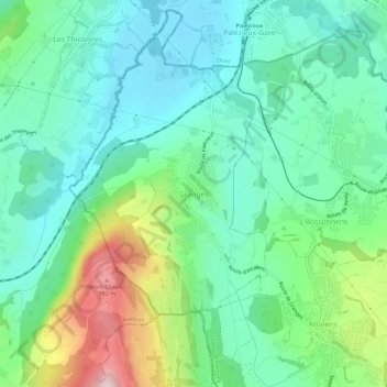 Carte topographique Granges, altitude, relief