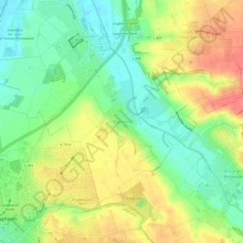 Carte topographique Bronnen, altitude, relief