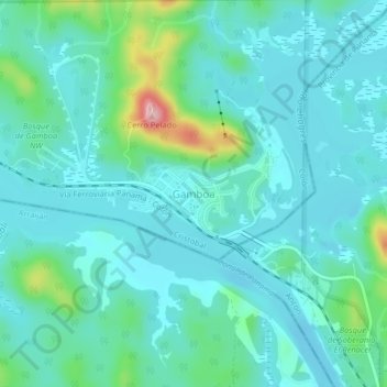 Carte topographique Gamboa, altitude, relief