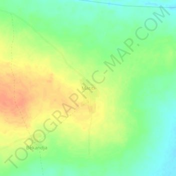 Carte topographique Matiti, altitude, relief