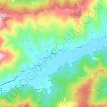 Carte topographique Morra, altitude, relief