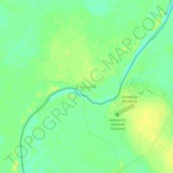 Carte topographique Canuanã, altitude, relief