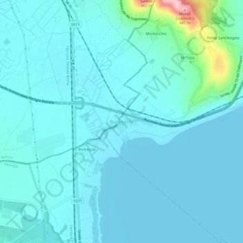 Carte topographique Borghetto, altitude, relief