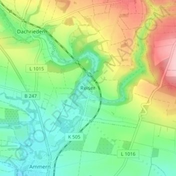 Carte topographique Reiser, altitude, relief