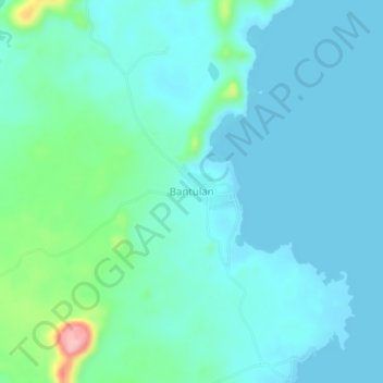 Carte topographique Bantulan, altitude, relief