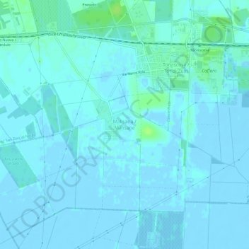 Carte topographique Malisana, altitude, relief
