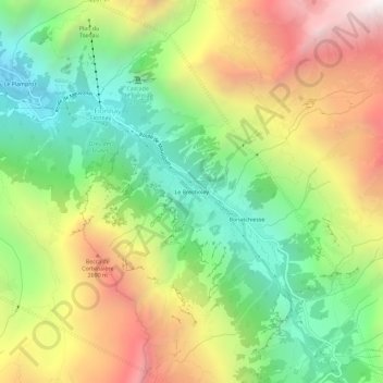 Carte topographique Le Brecholey, altitude, relief