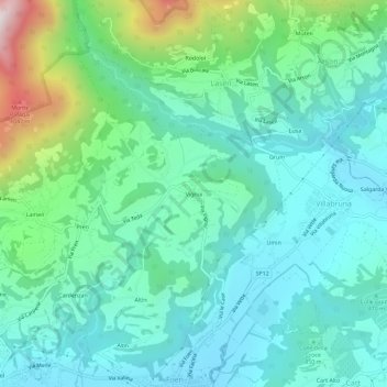 Carte topographique Vignui, altitude, relief