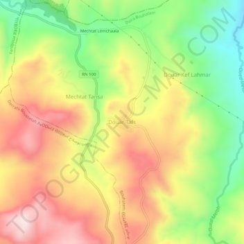 Carte topographique Douar Tafs, altitude, relief