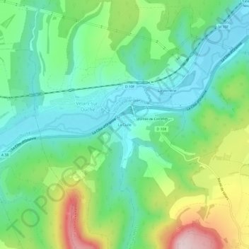 Carte topographique La Cude, altitude, relief