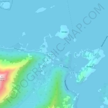 Carte topographique Fiskebøl, altitude, relief