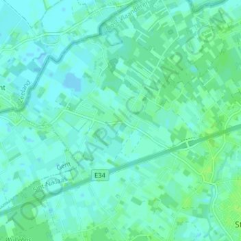 Carte topographique Nieuwdorp, altitude, relief