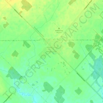Carte topographique Melbourne, altitude, relief