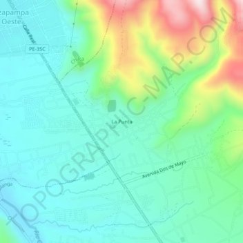 Carte topographique La Punta, altitude, relief