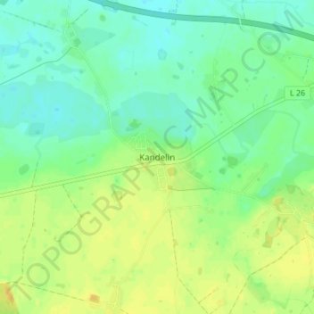 Carte topographique Kandelin, altitude, relief