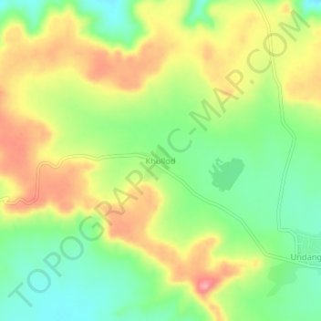 Carte topographique Khullod, altitude, relief