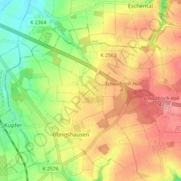 Carte topographique Brachbach, altitude, relief