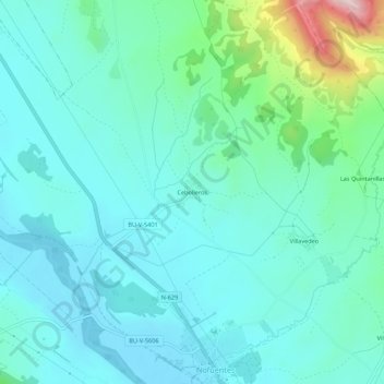 Carte topographique Cebolleros, altitude, relief