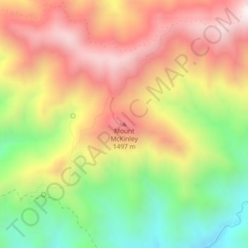 Carte topographique Monte McKinley, altitude, relief