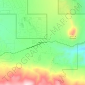 Carte topographique Pinyon Pines, altitude, relief