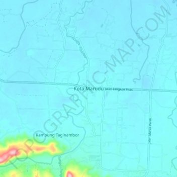 Carte topographique Kota Marudu, altitude, relief