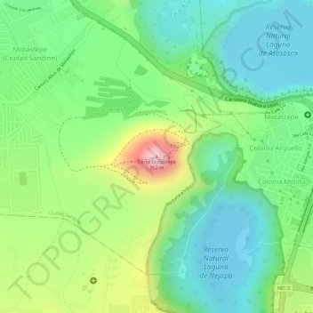 Carte topographique Cerro Motastepe, altitude, relief