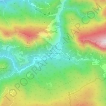 Carte topographique Campone / Cjampon, altitude, relief