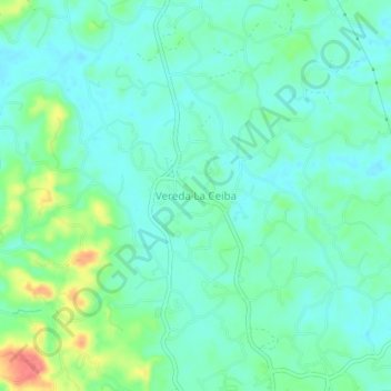 Carte topographique Vereda La Ceiba, altitude, relief