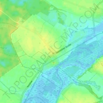 Carte topographique Rustow, altitude, relief