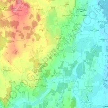 Carte topographique Gersdorf, altitude, relief