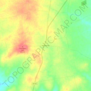 Carte topographique Samantha, altitude, relief