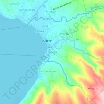 Carte topographique Palsara, altitude, relief