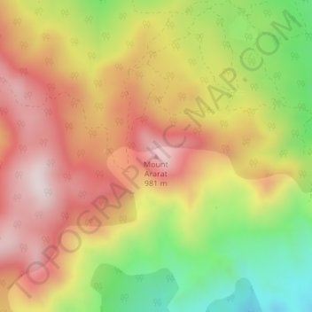 Carte topographique Mount Ararat, altitude, relief