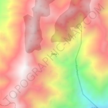 Carte topographique Peña, altitude, relief