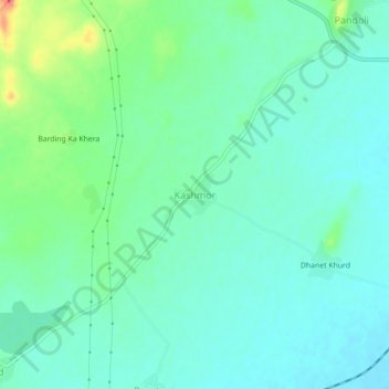 Carte topographique Kashmor, altitude, relief