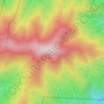 Carte topographique Cold Mountain, altitude, relief