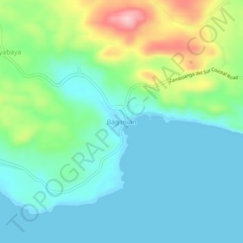 Carte topographique Baganian, altitude, relief