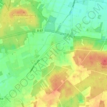 Carte topographique Nordick, altitude, relief